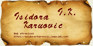 Isidora Karuović vizit kartica